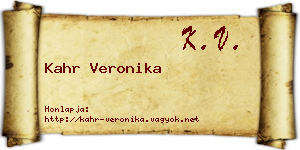 Kahr Veronika névjegykártya